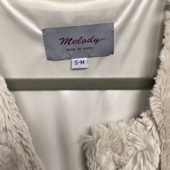 VICI Furry Vest in Cream - Picture 6 of 8